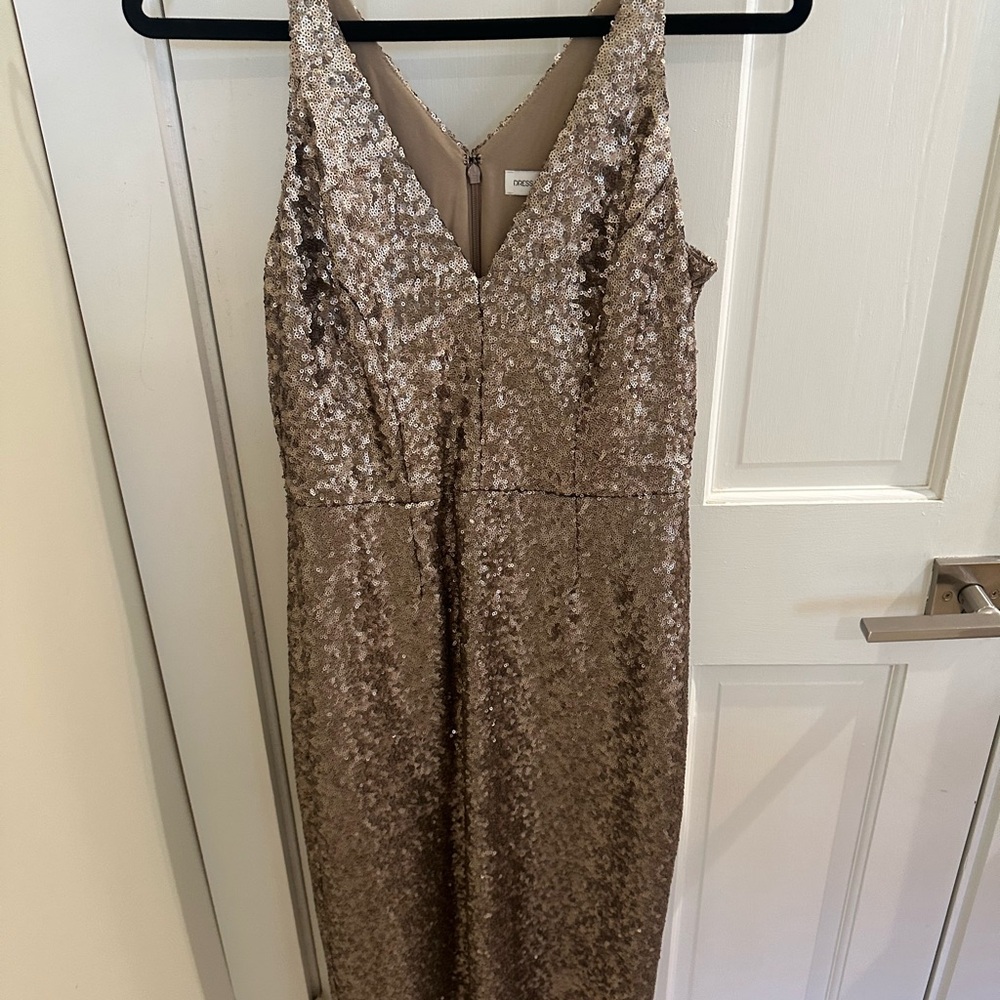 Dress the Population gold Sequin Midi Dress - Picture 4 of 4